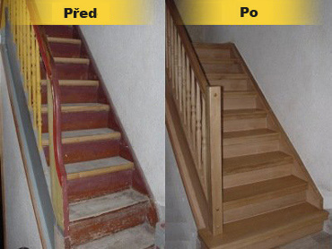 Renovace schodů Dub